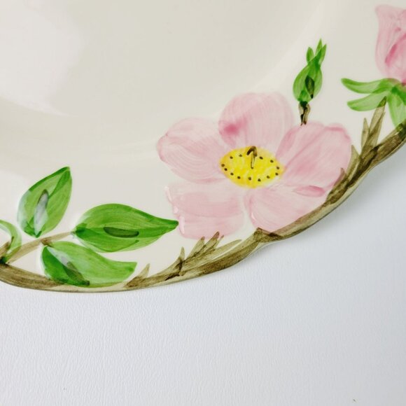 Franciscan Desert Rose DINNER Plate c.1977-79 Pink Floral Hand Painted Embossed - Picture 3 of 8